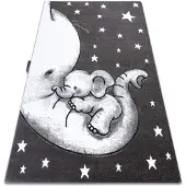 Rugsx Tapis PETIT TRUMPET TROMPETTE L'ÉLÉPHANT ÉTOILE gris 140x190 cm