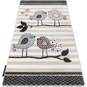 Rugsx Tapis PETIT BIRDS PETITS OISEAUX crème 120x170 cm