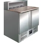 Saro Table à pizza avec réfrigération 90x70x110 cm