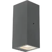 QAZQA Applique murale grise 2 lumières IP44 avec détecteur crépusculaire - Baleno