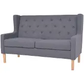 vidaXL Canapé à 2 places Tissu Gris