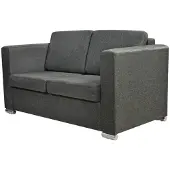 vidaXL Canapé à 2 places Tissu Gris foncé