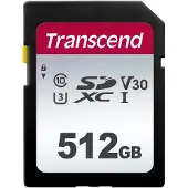 Transcend Sdxc 300s 512gb Class 10 Uhs-i U3 V30 Memory Card Noir