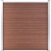 vidaXL Kit de clôture WPC 7 carrés + 1 pente 1311x186 cm Marron