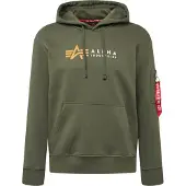 Alpha industries Sweat-shirt olive / orange clair / rouge / blanc
