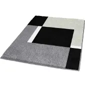 Kleine wolke Tapis de bain Dakota Platinum 60x90 cm Gris et noir