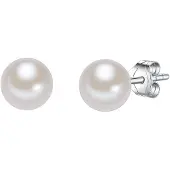 Valero Pearls Boucles d'oreilles argent / blanc perle
