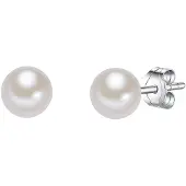 Valero Pearls Boucles d'oreilles argent / blanc perle