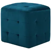 vidaXL 2 pcs Poufs Bleu 30 x 30 x 30 cm Tissu velours