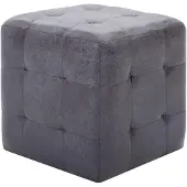 vidaXL 2 pcs Tables de chevet Gris 30x30x30 cm Similicuir daim