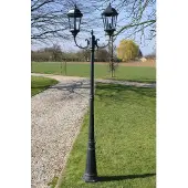 vidaXL Lampadaire de jardin 2 bras 230 cm Vert foncé/Noir Aluminium40244