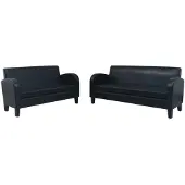 vidaXL Ensemble de canapés 2 pcs cuir synthétique noir