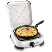 Kemper Réchaud gaz portable 1 feu 1300W Blanc laqué Plaque de cuisson
