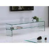 Vente-unique Meuble Tv Stileos - 1 Niche - Verre Trempé