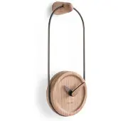 Nomon Micro Eslabon Horloge Murale Micro Eslabon T | Ring in graphite finished brass, oak finished box, oak finished and graphite finished brass hands