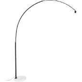QAZQA Lampadaire Arc Moderne Noir avec Blanc Réglable Sans Abat-jour - XXL