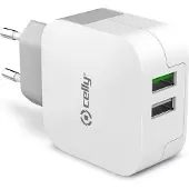 Celly TC2USBTURBO chargeur d'appareils mobiles Blanc Intérieure