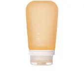 Human Gear GoToob+ (grande) | Bouteille de voyage rechargeable en silicone | Couvercle verrouillable | Mat riau de qualit alimentaire | Orange (1
