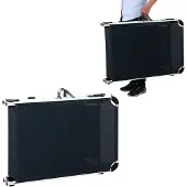 Casaria Transat de jardin Malta noir pliable avec pare-soleil