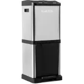 Klarstein Ecosystème² Poubelle tri sélectif pédale 45L (3x 15L) - coque inox arg