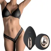 Huismerk - string vibrant sans fil rechargeable - dentelle noire (S-L)