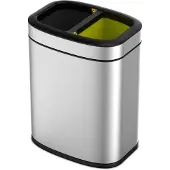EKO - OLI-Cube Open Top Poubelle 10+10 litres - Stainless steel Polypropylene - Matt Edelstahl