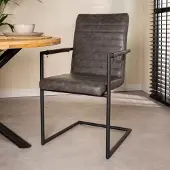 Dimehouse Chaise Salle A Manger Grise Industrielle Bras