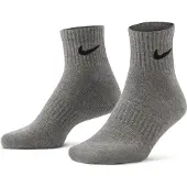Nike Chaussettes de sport 'Everyday Cush' gris chiné / noir / blanc