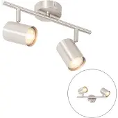 QAZQA Plafonnier moderne en acier 2 lumières orientables - Jeana