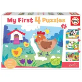 Educa Borras Puzzle 4 en 1 Ma Ferme Mères et Bébés 18899