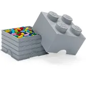 LEGO Brique de rangement 4 tenons - gris pierre