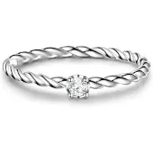 Glanzstücke Bague argent / transparent