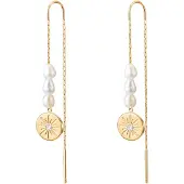 Valero Pearls Boucles d'oreilles jaune d'or / blanc perle