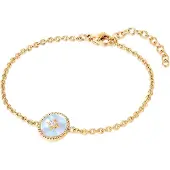 Valero Pearls Bracelet bleu clair / or