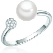 Valero Pearls Bague argent / blanc / blanc perle