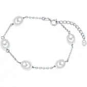 Valero Pearls Bracelet argent / blanc perle
