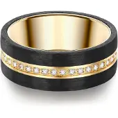 Trilani Bague jaune d'or / noir / transparent