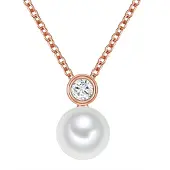 Valero Pearls Chaîne or rose / blanc perle