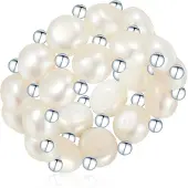 Valero Pearls Bague argent / blanc perle
