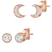 Glanzstücke Boucles d'oreilles or rose / transparent