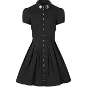 Hell Bunny Robe mi-longue Gothic de - Samara - Robe - XS - XL - pour Femme - noir - Taille S
