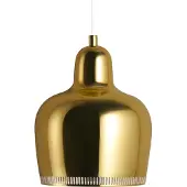 Artek A330S Golden Bell Suspension Brass, Polished and White Lacquer
