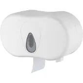 Plastiqline distributeur 2 rouleaux plastique (sans mandrin) horizontal blanc, Couleur:Blanc, Montage:Avec fixation murale