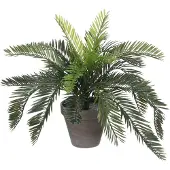 Mica Decorations Palmier Cycas Plante Artificielle en Pot de Fleur Stan - H37 x Ø44 cm - Vert