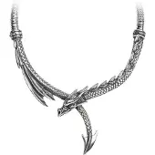 Alchemy Gothic Collier Gothic de - Collier Dragons Lure - pour Femme - couleur argent - Taille Standard