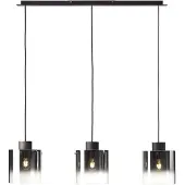 Home24 BRILLIANT Lampe Beth Lampe à suspendre 3flg café/verre fumé | 3x A60, E27, 60W, g.f. Lampes normales n. ent. | Réglable en hauteur / Câble raccourcissable | Convient aux ampoules LED