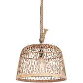 QAZQA Suspension rustique intelligente en rotin avec ampoule WiFi G125 - Calamus