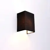 QAZQA Applique Murale Rustique Noire avec Abat-Jour en Tissu - Vete
