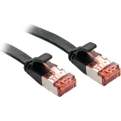 Lindy - Cordon de raccordement - RJ-45 (M) pour RJ-45 (M) - 3 m - U / FTP (Paire torsadée blindée) - CAT 6 - sans halogène sans crochet plat - noir
