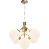 Nordlux Suspension 6 lumières Ivona Or avec verre blanc